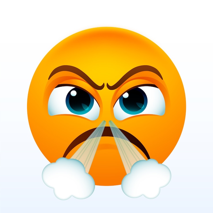 Vettore gratuito illustrazione emoji d'odio disegnata a mano