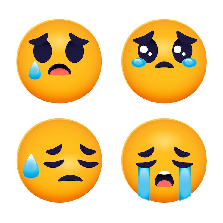 Vettore gratuito illustrazione emoji triste sfumata