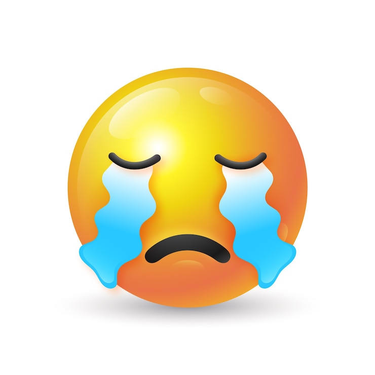 Vettore gratuito illustrazione emoji triste sfumata