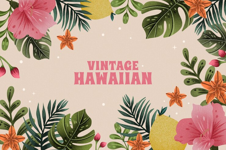 Vettore gratuito illustrazione estetica hawaiana ad acquerello