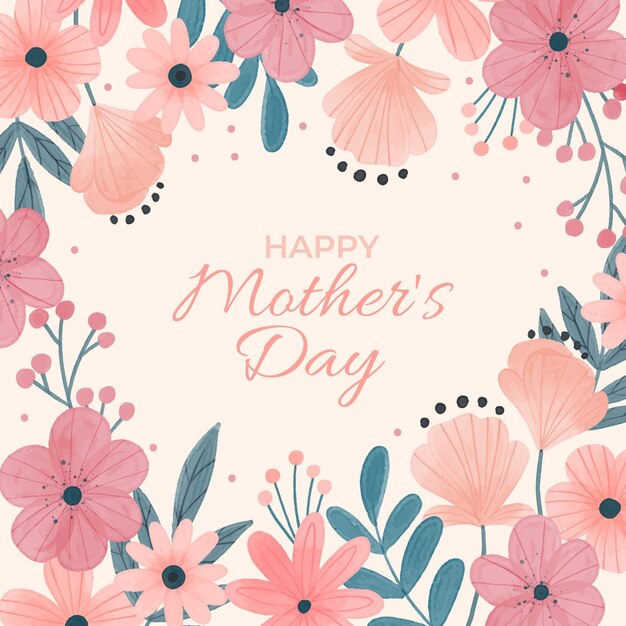 Illustrazione floreale di festa della mamma