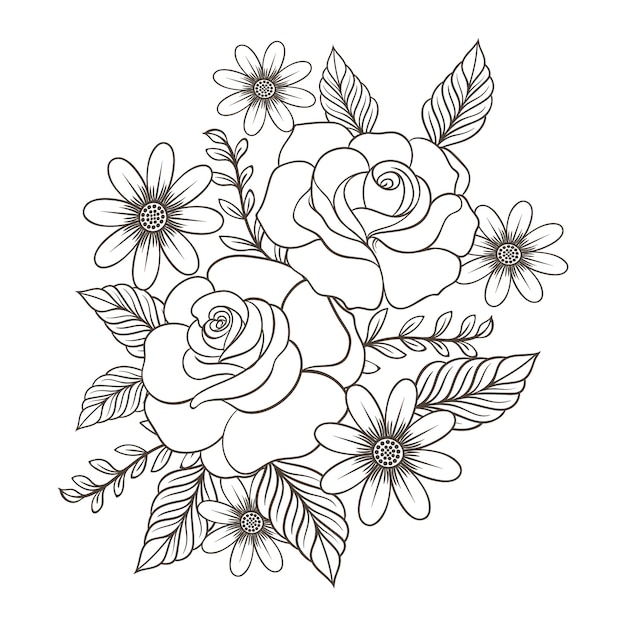 Illustrazione floreale disegnata a mano.
