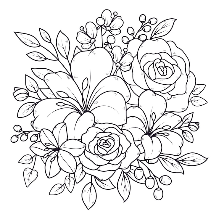 Vettore gratuito illustrazione floreale disegnata a mano.