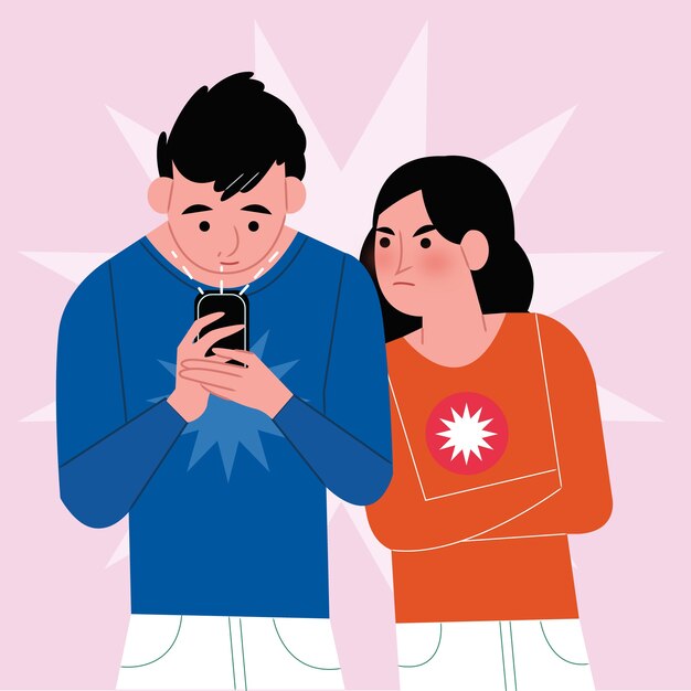 Illustrazione gelosa di design piatto disegnato a mano