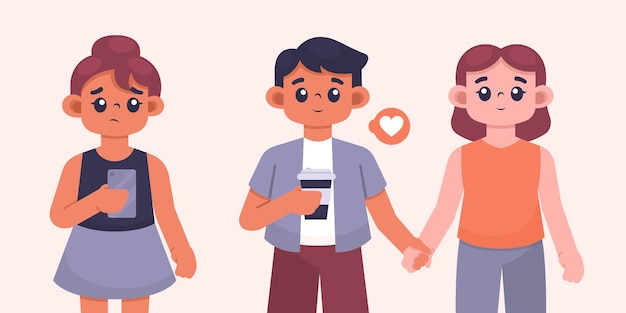 Illustrazione gelosa di design piatto