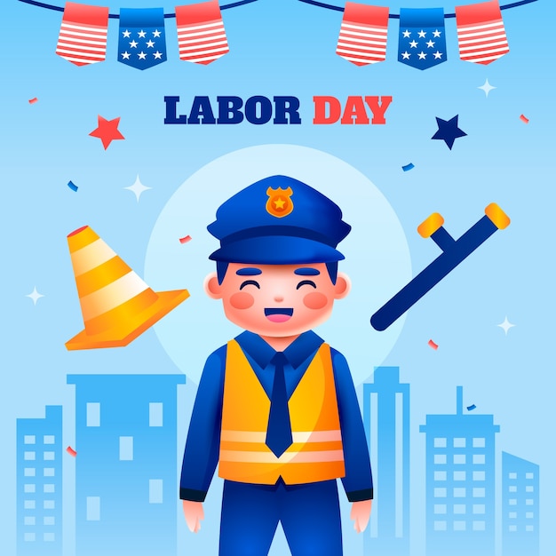 Illustrazione gradiente per la nostra celebrazione del giorno del lavoro