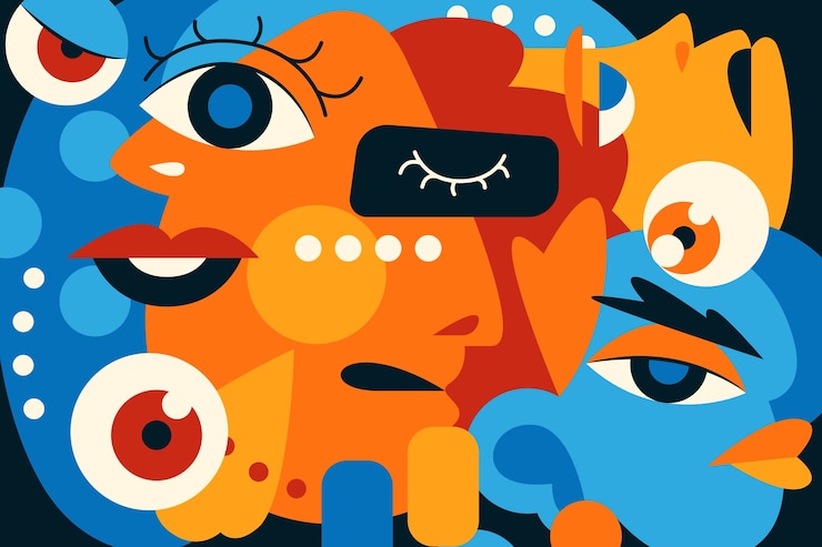 Vettore gratuito illustrazione in stile picasso disegnato a mano