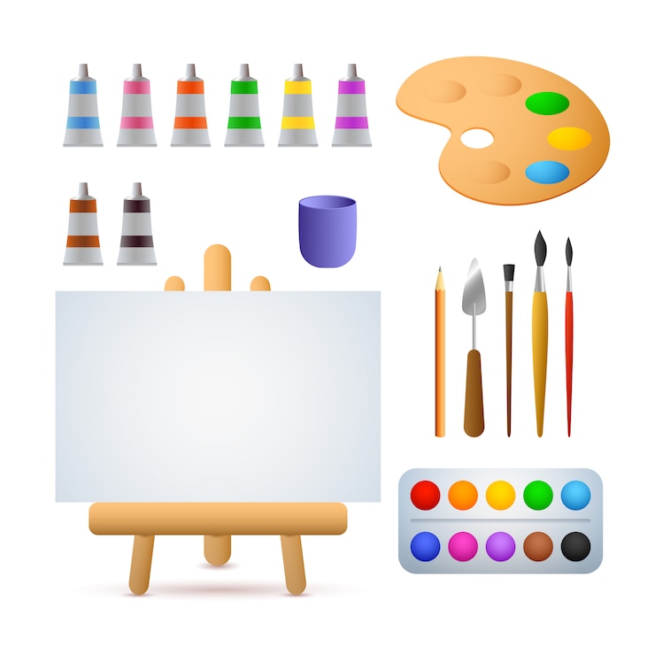 Vettore gratuito illustrazione in studio d'arte