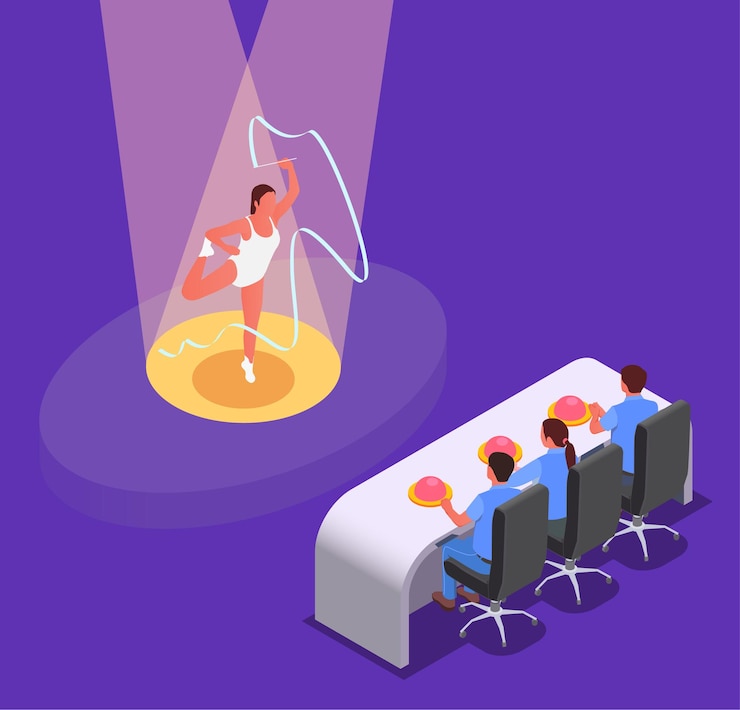 Vettore gratuito illustrazione isometrica del talent show televisivo