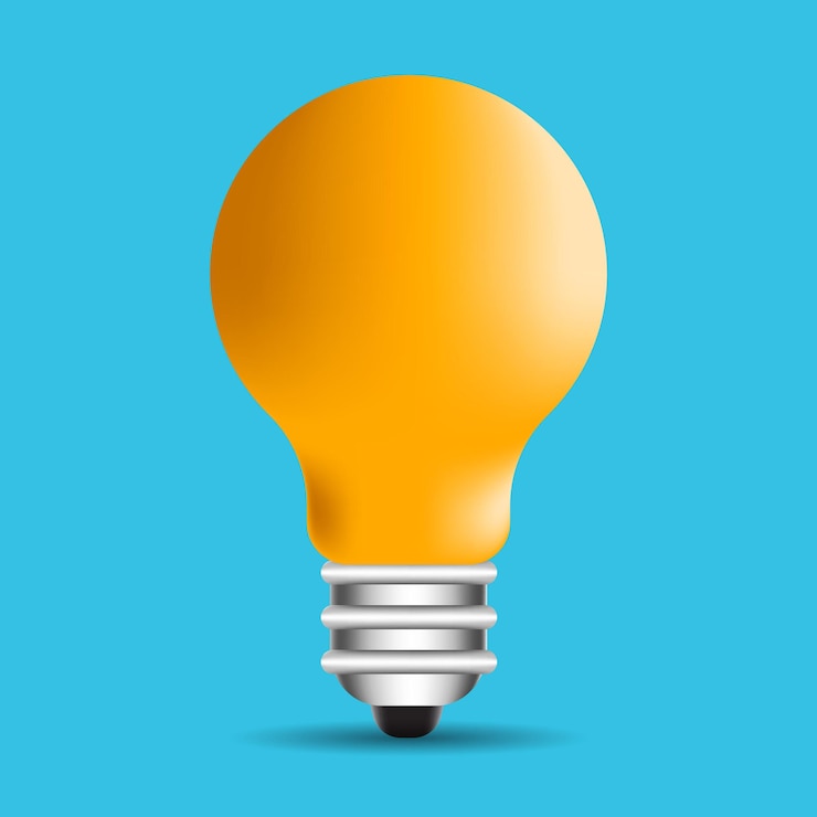 Vettore gratuito illustrazione lampadina con raggi brillano simbolo di energia e idea