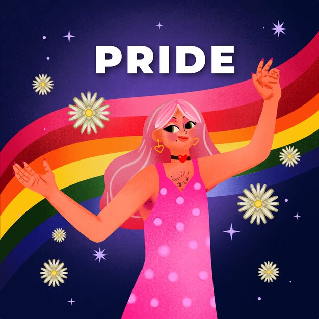 Illustrazione lgbt del mese dell'orgoglio dell'acquerello