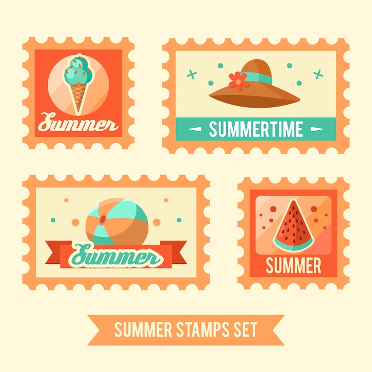 Vettore gratuito illustrazione logo estate l'ora legale, buona vacanza.