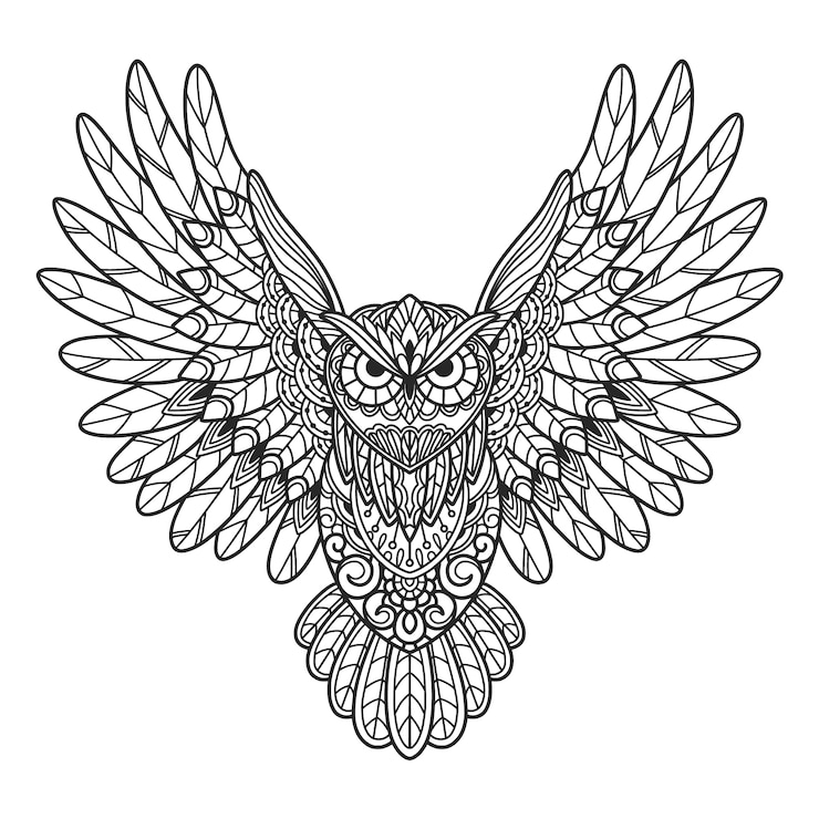 Vettore gratuito illustrazione mandala animale disegnata a mano