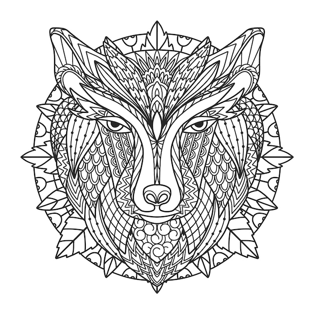 Illustrazione mandala animale disegnata a mano
