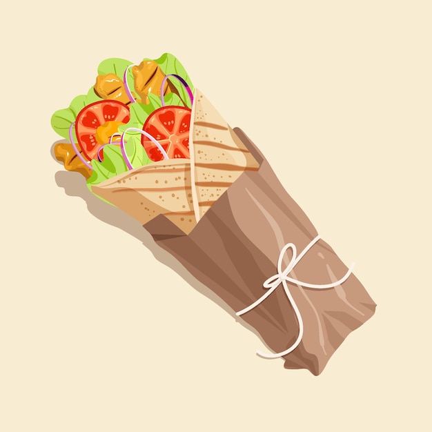 Illustrazione nutriente dettagliata di shawarma