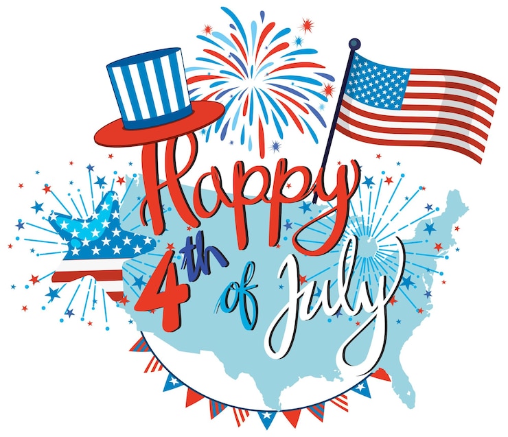 Vettore gratuito illustrazione patriottica per la festa del 4 luglio