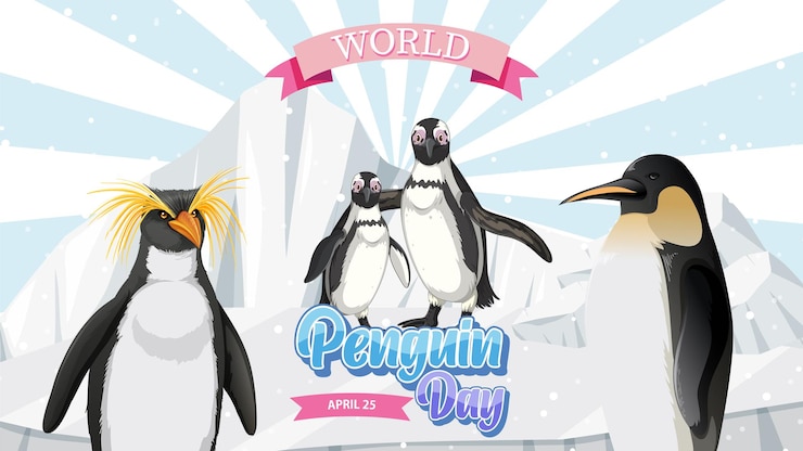 Vettore gratuito illustrazione per celebrare la giornata mondiale dei pinguini