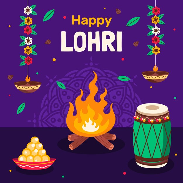 Illustrazione per la celebrazione della festa di lohri