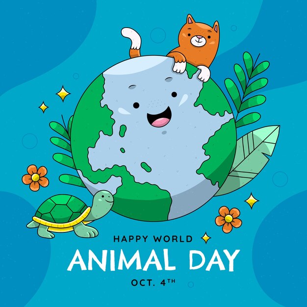 Illustrazione per la celebrazione della giornata mondiale degli animali