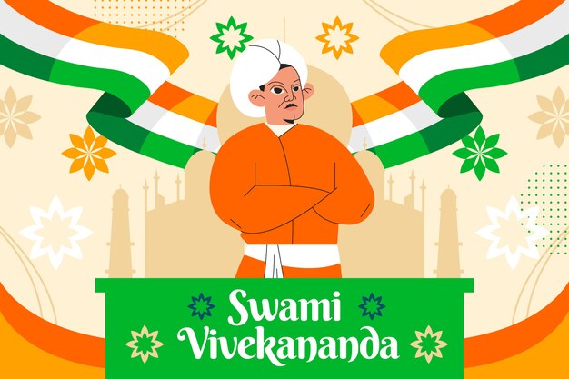 Illustrazione piana di swami vivekananda