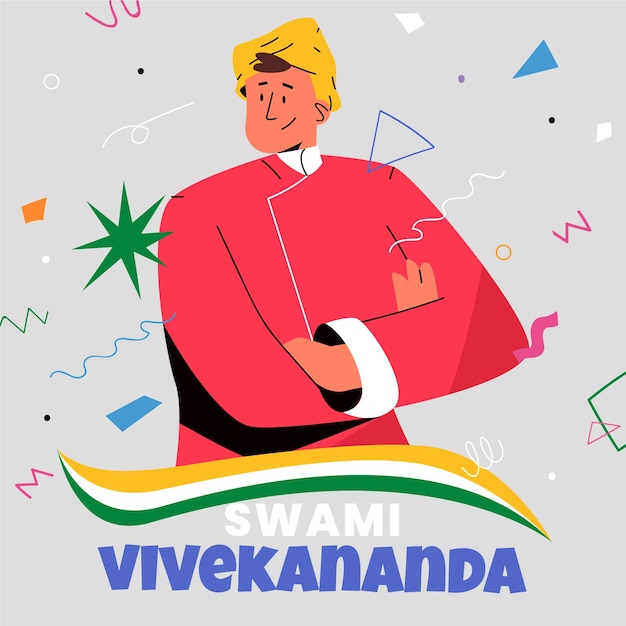 Illustrazione piana di swami vivekananda