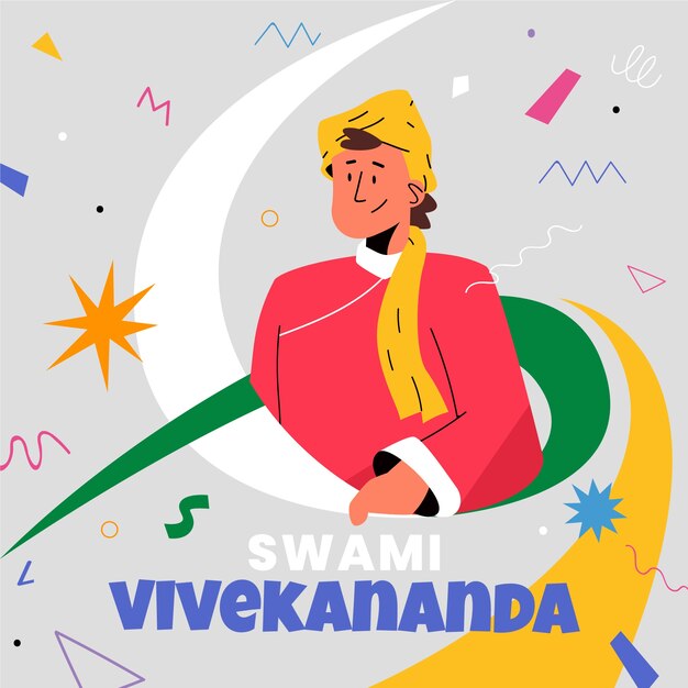 Illustrazione piana di swami vivekananda