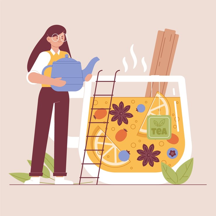Vettore gratuito illustrazione piatta del giorno del tè internazionale
