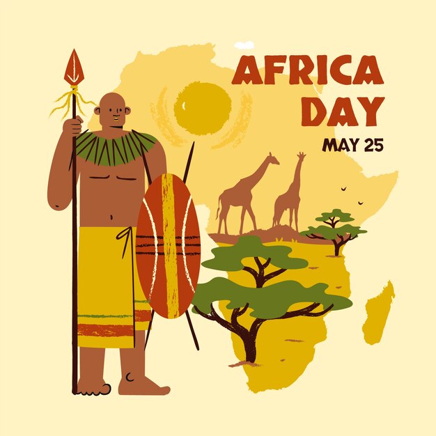 Illustrazione piatta del giorno dell'Africa
