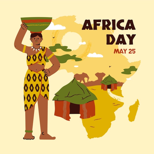 Illustrazione piatta del giorno dell'Africa