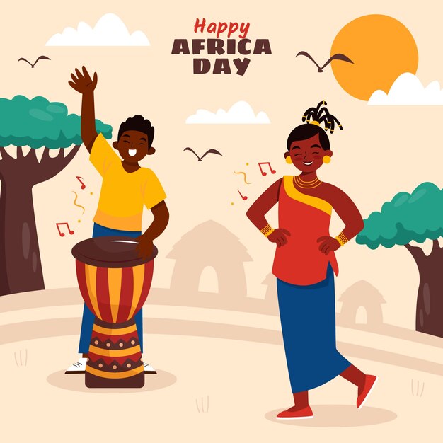 Illustrazione piatta del giorno dell'Africa