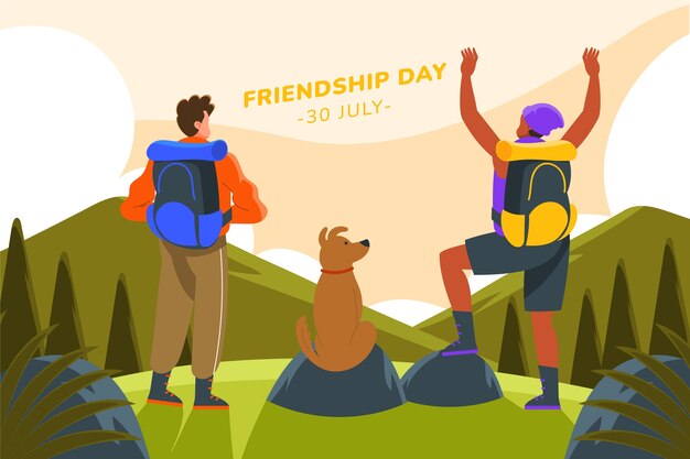 Illustrazione piatta del giorno dell'amicizia