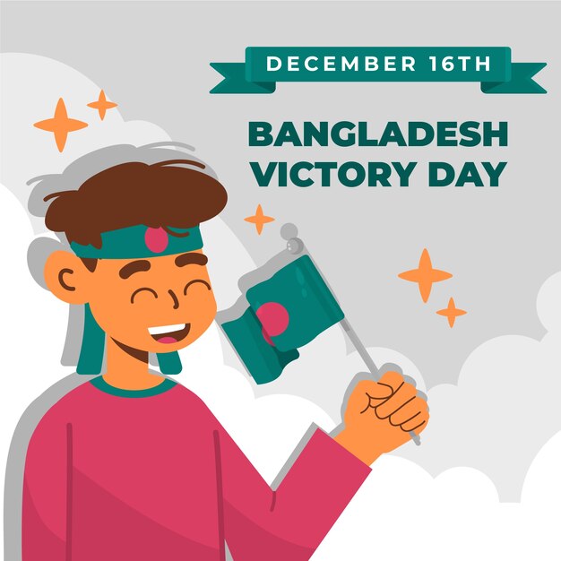 Illustrazione piatta del giorno della vittoria del Bangladesh