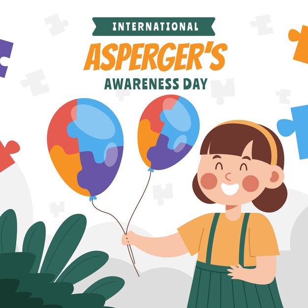 Illustrazione piatta del giorno internazionale dell'asperger