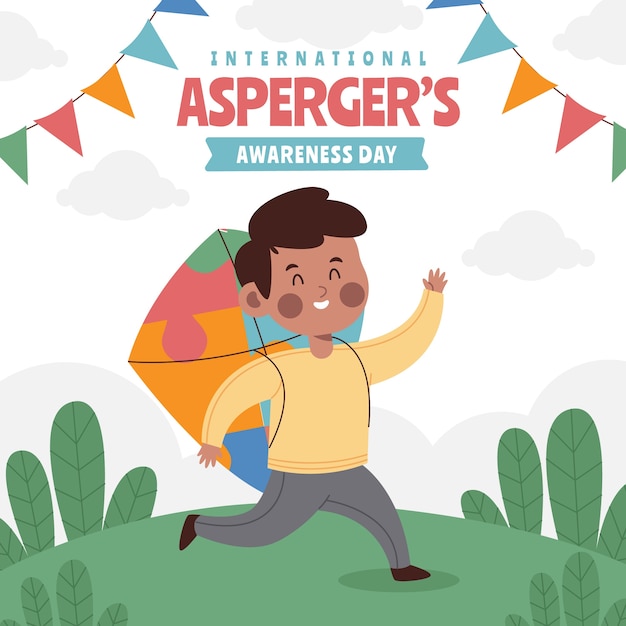 Illustrazione piatta del giorno internazionale dell'asperger