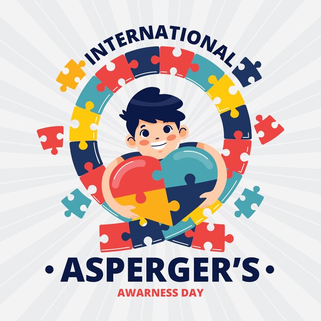 Illustrazione piatta del giorno internazionale dell'asperger