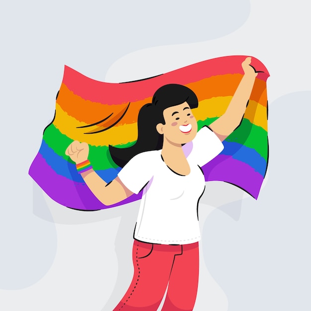 Illustrazione piatta del mese dell'orgoglio lgbt