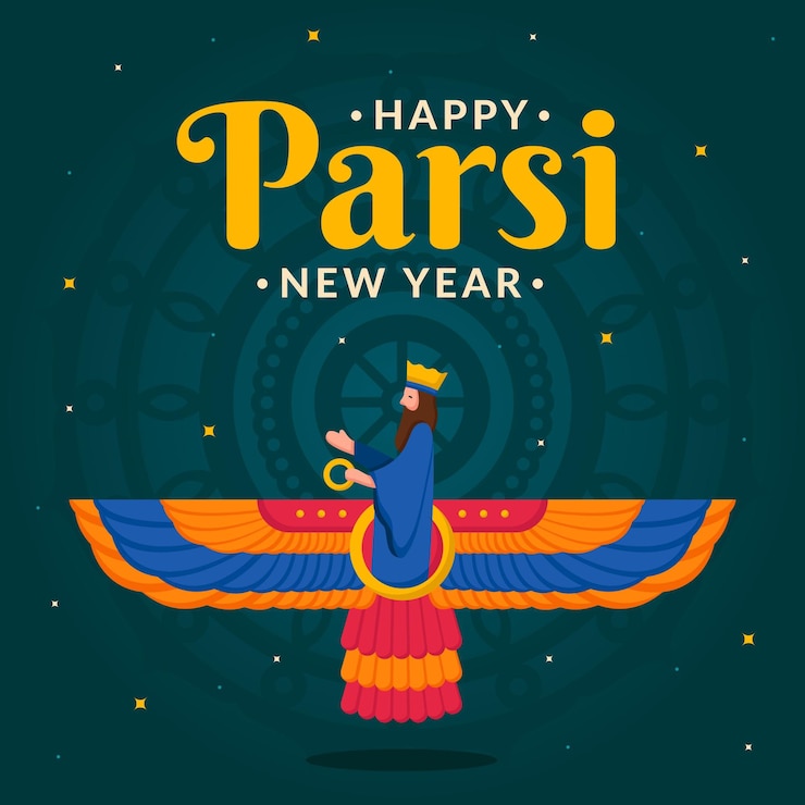 Vettore gratuito illustrazione piatta del nuovo anno di parsi