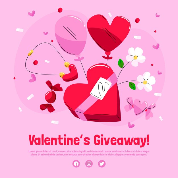 Illustrazione piatta dell'omaggio di San Valentino