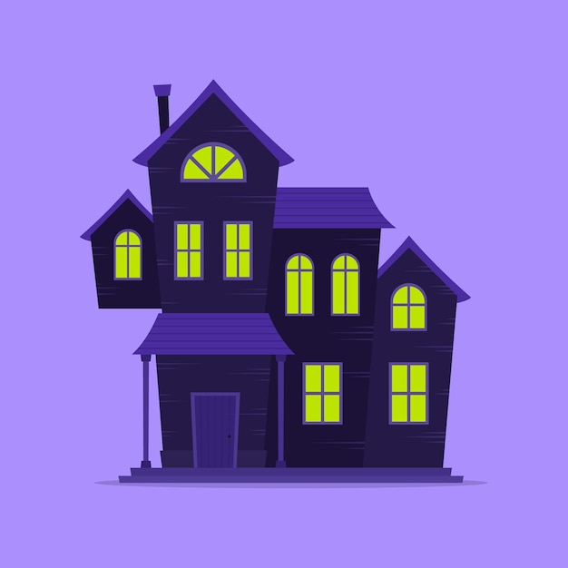 Illustrazione piatta della casa di halloween