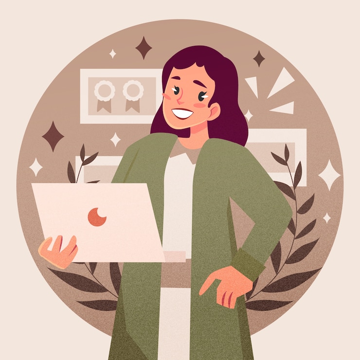 Vettore gratuito illustrazione piatta della donna iraniana che lavora