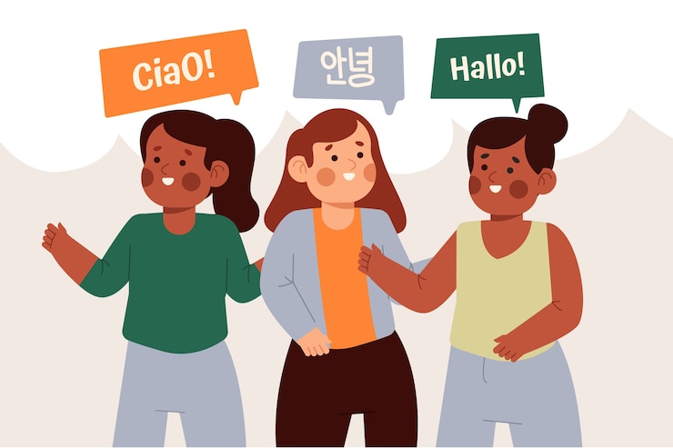 Vettore gratuito illustrazione piatta della giornata internazionale della lingua madre