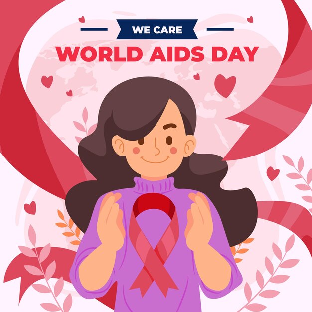 Illustrazione piatta della giornata mondiale dell'AIDS