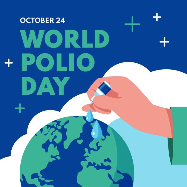 Illustrazione piatta della giornata mondiale della polio