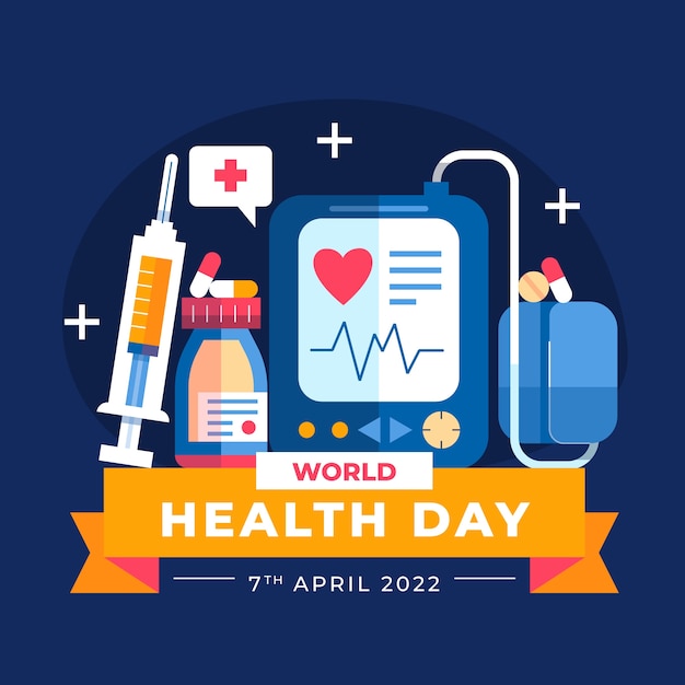 Illustrazione piatta della giornata mondiale della salute