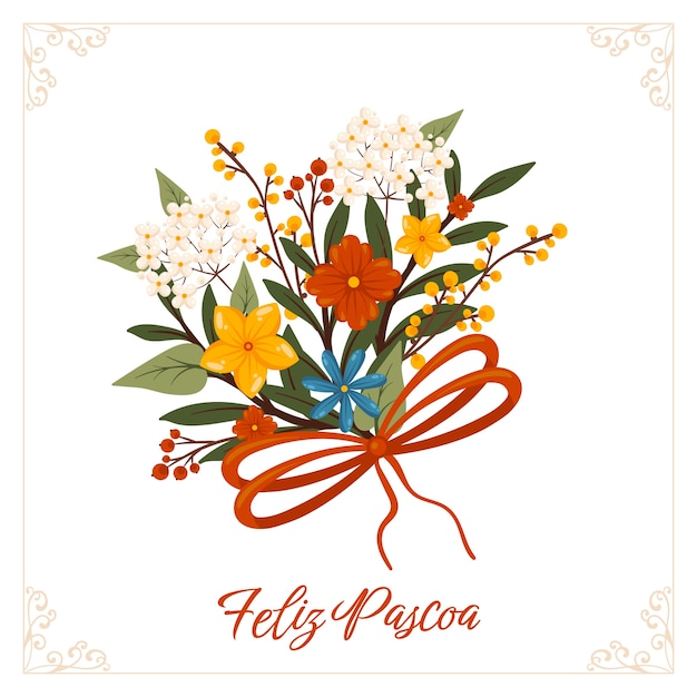 Illustrazione piatta di feliz pascoa