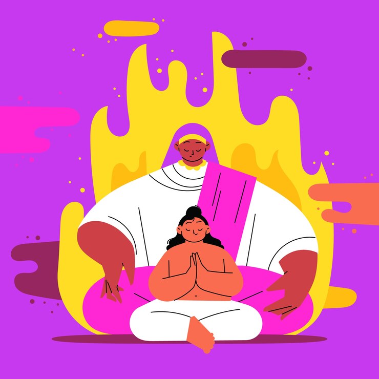 Vettore gratuito illustrazione piatta di holika dahan