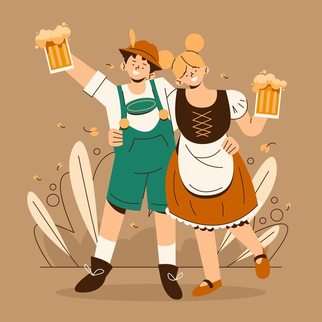 Illustrazione piatta per il festival dell'oktoberfest