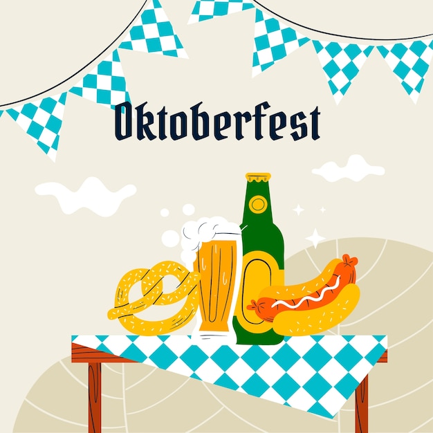 Illustrazione piatta per il festival dell'oktoberfest