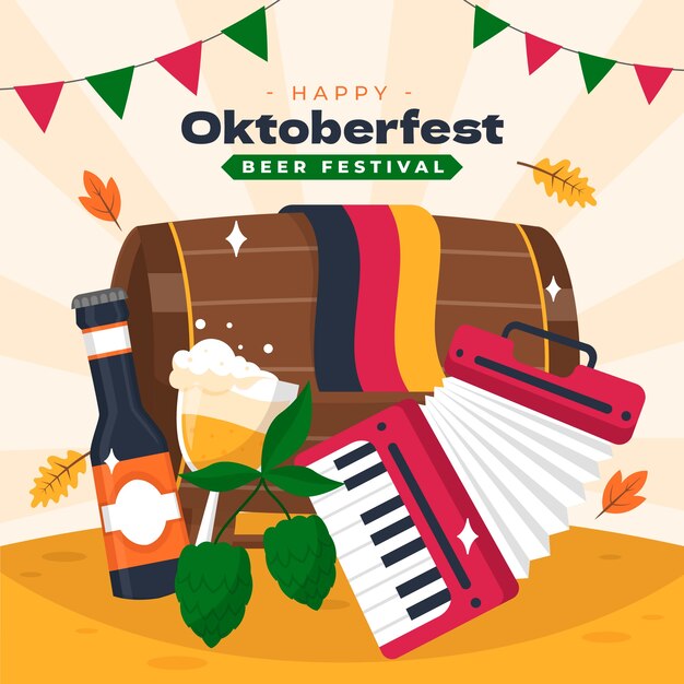 Illustrazione piatta per il festival dell'oktoberfest
