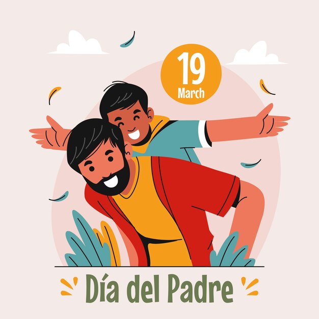 Illustrazione piatta per la celebrazione del dia del padre
